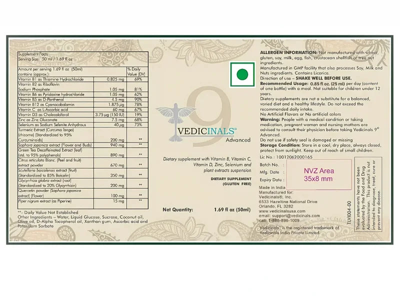 Vedicinals®9 Bundle – Vitamin, Mineral & Oil Blend for Detox & Immunity | Vegan & Gluten-Free